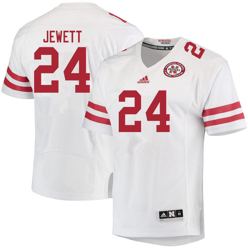 Men #24 Cooper Jewett Nebraska Cornhuskers College Football Jerseys Sale-White - Click Image to Close